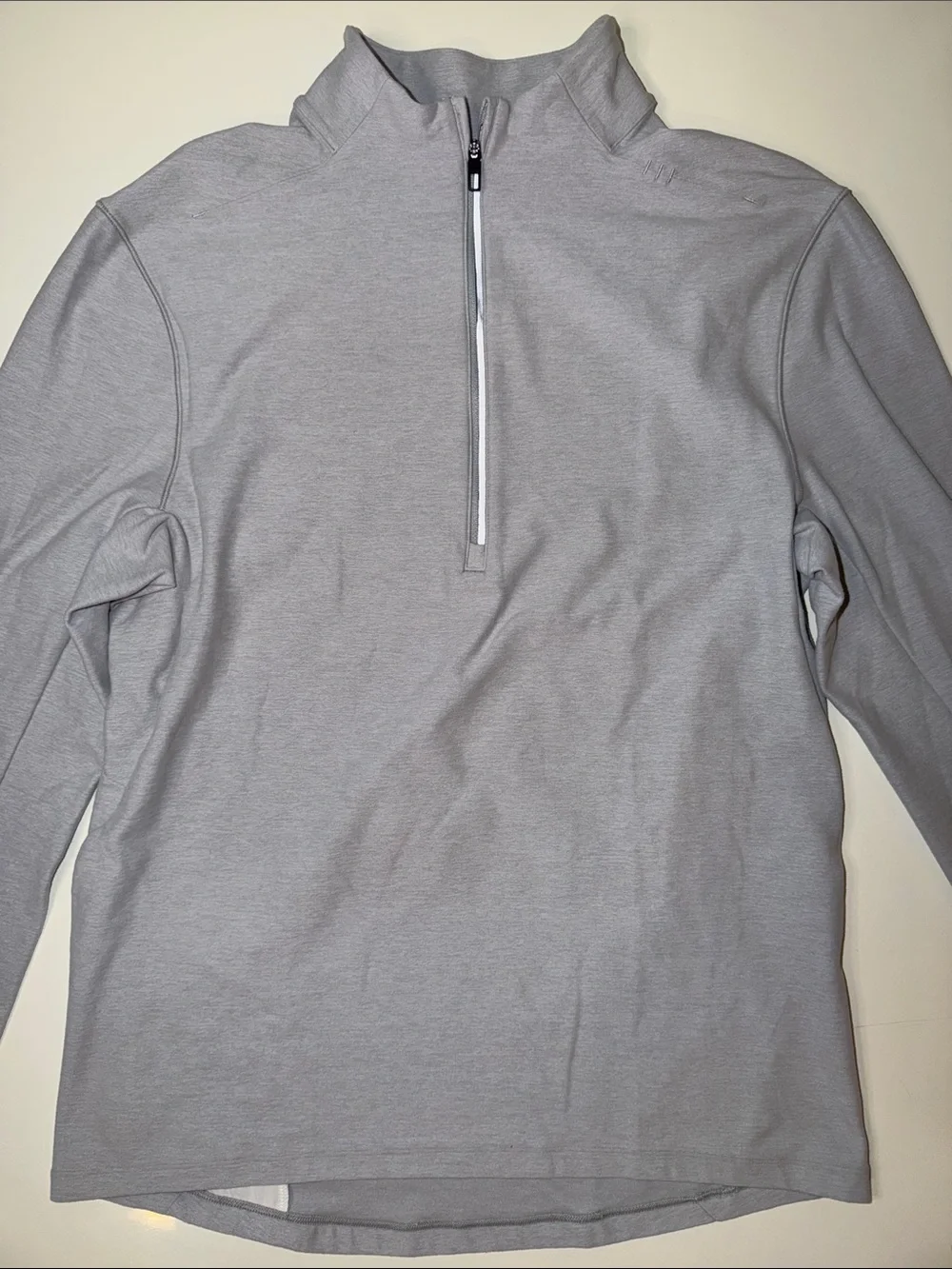 Lululemon Men’s Surge Warm 1/2 Zip Heathered Sea Salt, Size S